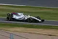 Lance Stroll driving the Williams FW40 at the 2017 British Grand Prix.