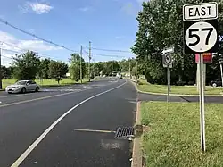 Looking east along Route 57 in Mansfield Township