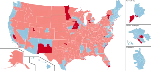 Color coded map of 2020 House of Representatives race results