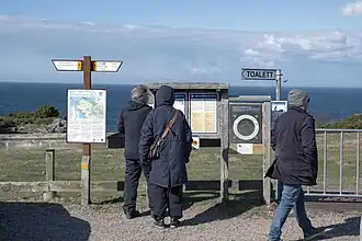 Signage between sections