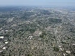 Aerial view of Roselle (center of image) and surrounding towns