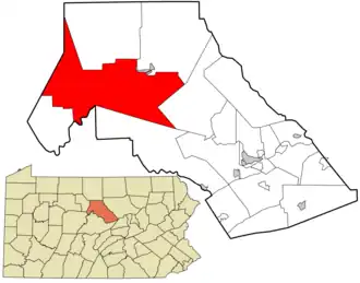 Location in Clinton County and the state of Pennsylvania.
