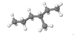 Ball-and-Stick model of 3-methylhexane