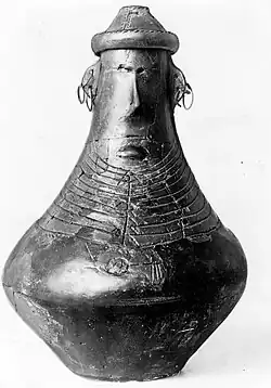 A funerary urn of the Pomeranian culture unearthed in Niestępowo during an archeological search in 1942