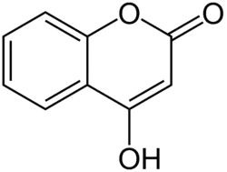 Chemical structure of 4-hydroxycoumarin