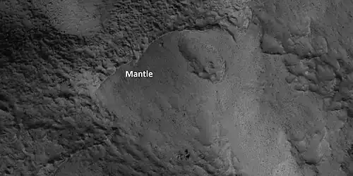 Latitude dependent mantle, as seen by HiRISE under HiWish program