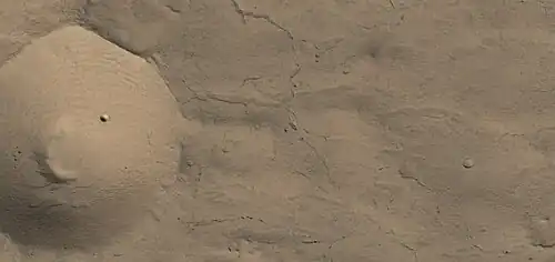 Crater with very small rim, as seen by HiRISE under HiWish program