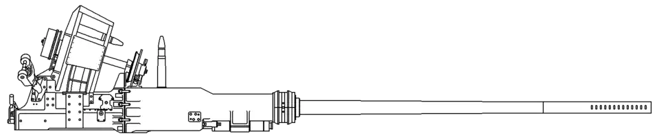 Blueprint of the Bofors 57&nbsp;mm m/47 aircraft gun.