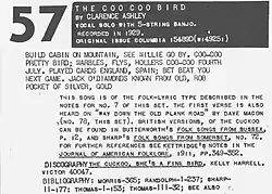 Track 57 description from Harry Smith's Liner Notes Booklet