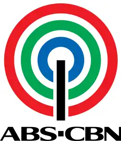 ABS-CBN logo, depicting red, green and blue arcs and thick black column