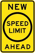 (R4-V111) New Speed Limit Ahead (used in Victoria and Western Australia)