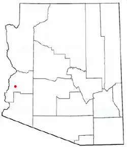 Location in La Paz County and the state of Arizona