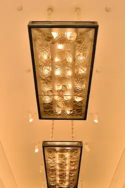 A lighting fixture in the great dining room in the Tokyo Metropolitan Teien Art Museum.
