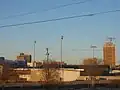 A skyline view of Enid, Oklahoma with Broadway Tower