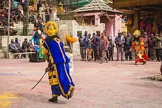 A traditional skit during a festival in Sangla.