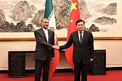 Iran’s&nbsp; Minister Hossein Amir-Abdollahian and Chinese counterpart Qin Gang met in the Chinese capital Beijing, 6 April 2023