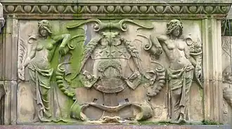 Detail of carving: arms of Leeds