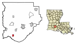 Location of Morse in Acadia Parish, Louisiana.