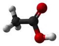 Ball and stick model of acetic acid