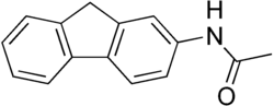 Kekulé, skeletal formula of 2-acetylaminofluorene