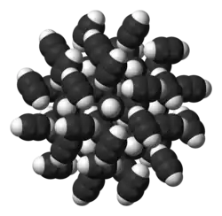 space-filling model of solid acetylene