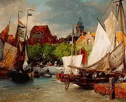 Andreas Achenbach, Fish Market at Ostend, 1886