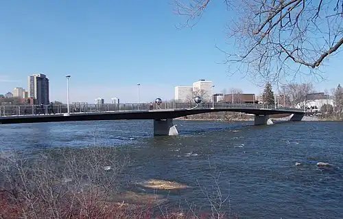 Spherical artwork "A View from Two Sides" visible on the Adàwe Crossing March 2016