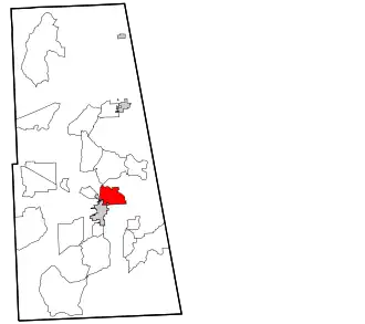 Location within Adair County and the state of Oklahoma