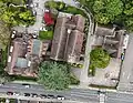 Aerial photo of Christ Church Barnet, Pennefather Memorial Hall, and Open Door Centre