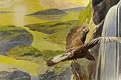 The new world that rises after Ragnarök, as described in Völuspá (depiction by Emil Doepler, 1905)