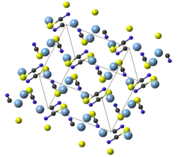 Ball-and-stick model of silver thiocyanate