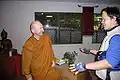 Ajahn Amaro in California with Franklyn, organiser of the 2007 Buddhist Bicycle Pilgrimage