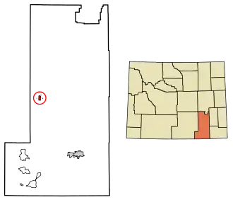 Location of Rock River in Albany County, Wyoming.