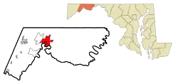 Location in Allegany County and in Maryland