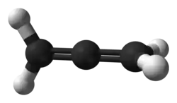 Ball and stick model of propadiene