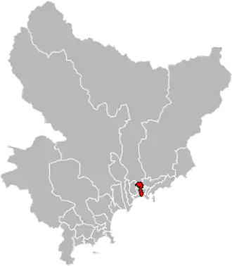 Situation of the canton of Nice-6 in the department of Alpes-Maritimes