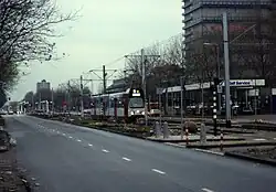 A city tram passing Parnassusweg