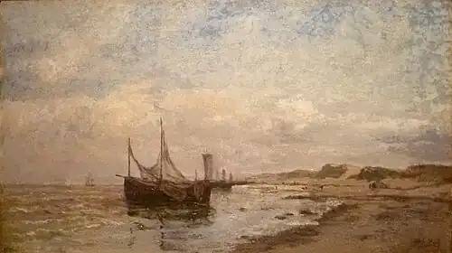 Sur la côte de la Mer du Nord, (1887) 53 x 91&nbsp;cm.