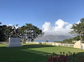 El Cid Campeador by Anna Hyatt Huntington (1927) on the grounds, facing the Golden Gate.