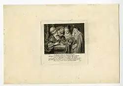 Anonymous artist after Watteau, L'Amour, sous un déguisment..., 1730s, etching