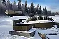 ABM missile silo under snow, transporter for 53Т6 missile in background