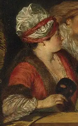 Watteau, detail of The Coquettes, the so-called Actors of the Comédie-Française, c. 1711–1718, oil on panel; Hermitage Museum, Saint Petersburg