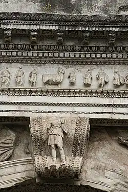 Roman egg-and-dart on the Arch of Titus, Rome, unknown architect or sculptor, 1st-century AD