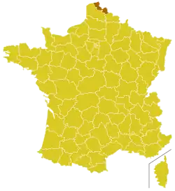 Locator map for Archdiocese of Lille