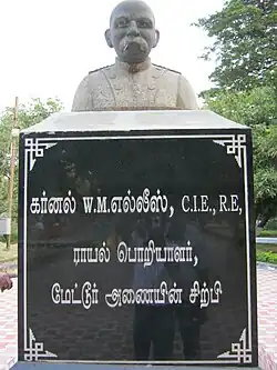 Architect of Mettur Dam Colonel W.M. Ellis, C.I.E, R.E