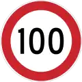Maximum speed limit (100&nbsp;km/h)