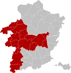 Location of the arrondissement in Limburg