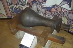 Reconstruction of an arrow-firing cannon that appears in a 1326 manuscript.
