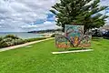 Art piece overlooking penguin beach path