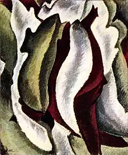 Arthur Dove, Based on Leaf Forms and Spaces, 1911–12, pastel on unidentified support (now lost)